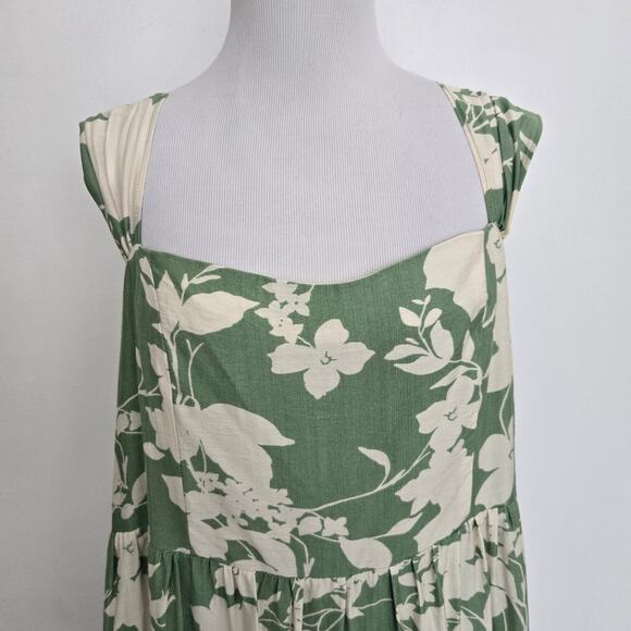 NEW Baltic Born Aita Maxi Dress Tiered Ruffle Summer Green Floral Women 1X - Picture 5 of 13